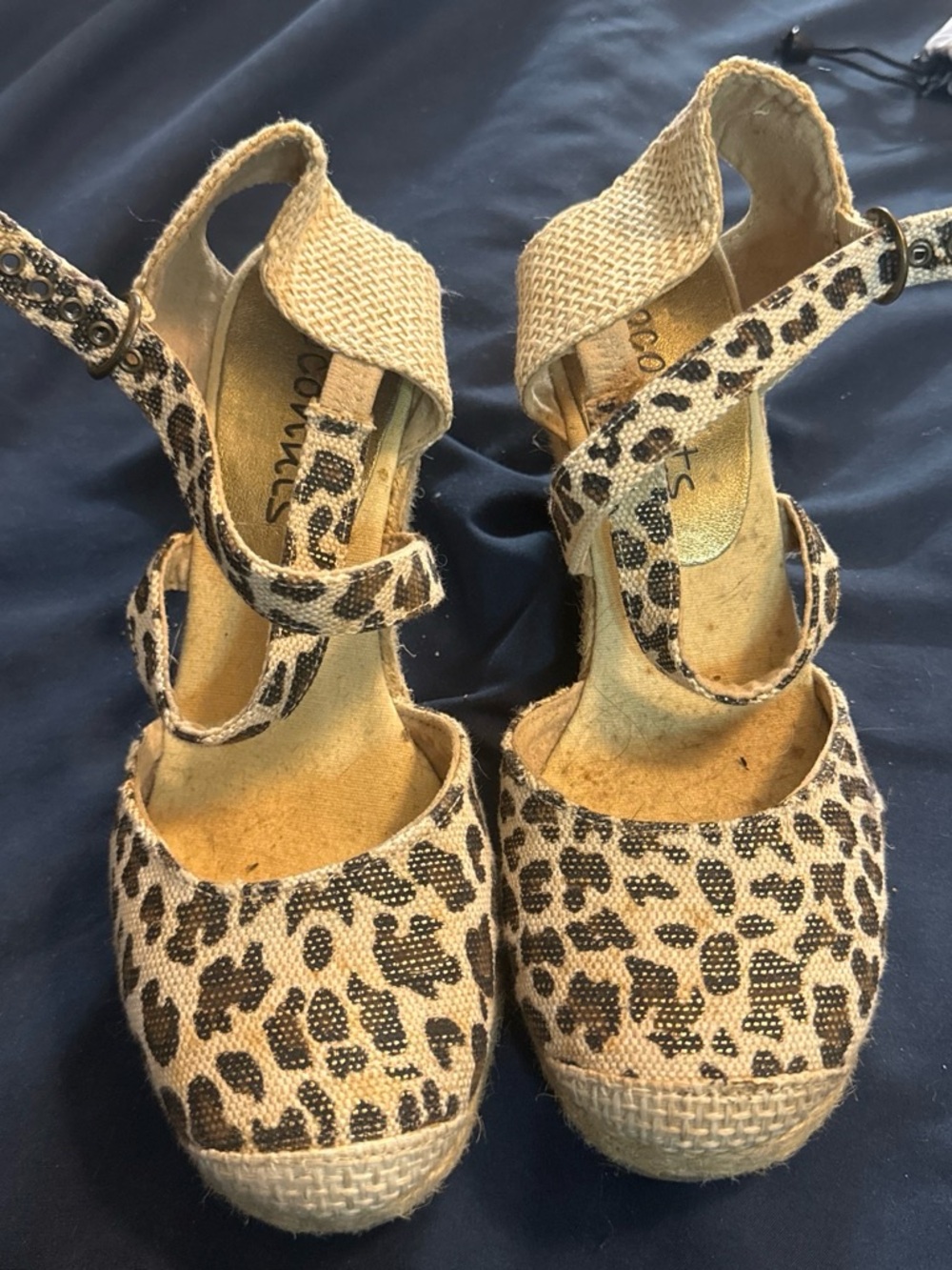 Coconuts by Matisse Leopard Espadrille Wedges in Tan and Black